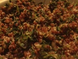 an easter side: basil avocado quinoa.